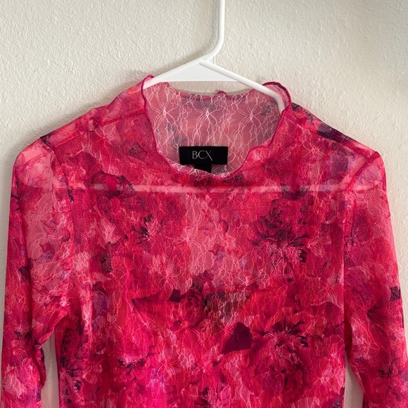 BCX Women's Red Floral Blouse - Picture 1 of 6